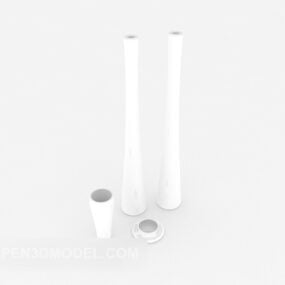 Біла керамічна ваза для рукоділля 3d модель