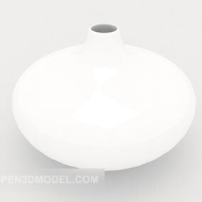 Beyaz Seramik Dekorasyon Vazo 3d modeli