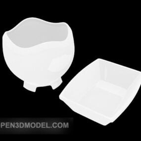 3d модель білого керамічного посуду
