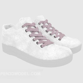 Witte stoffen schoenen 3D-model