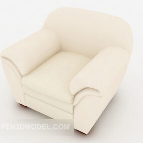 Model 3d Sofa Tunggal Nyaman Putih