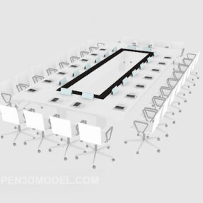 White Conference Table Chair 3d model