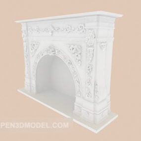 White Craft Fireplace 3d model