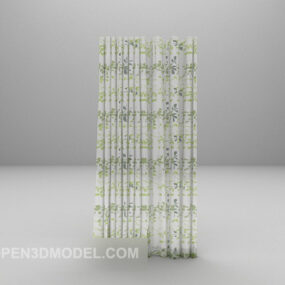 White Curtains Vintage Textures 3d model