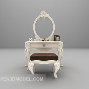 White Dresser Classic Style 3d model