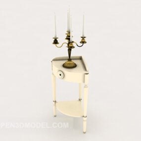 Coin de table classique avec chandelier modèle 3D