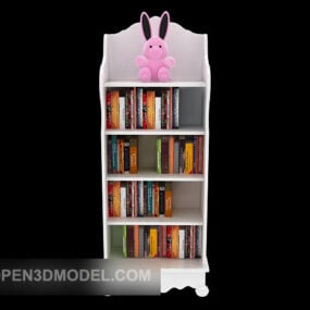 White Exquisite Bookcase 3d model
