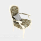 Modelo 3d de silla de comedor fina blanca