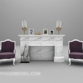 Different Style Of Fireplace Furniture 3d model
