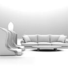 White High-backed Chair Set Sofa