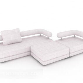 White Home Combination Sofa 3d model