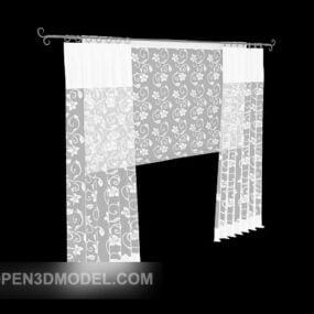 Modelo 3d de cortina branca para casa