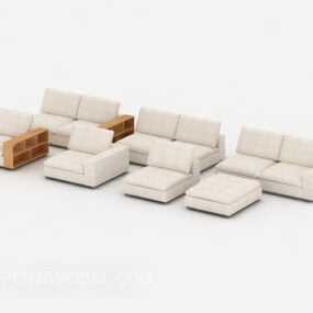 White Home Sofa Collection 3d model