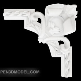 نموذج القطعة الدانتيل الأبيض ثلاثي الأبعاد