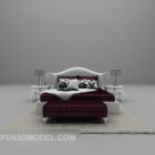 White Leather Double Bed Full Set