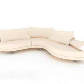 White Leather Multiplayer Sofa 3d model