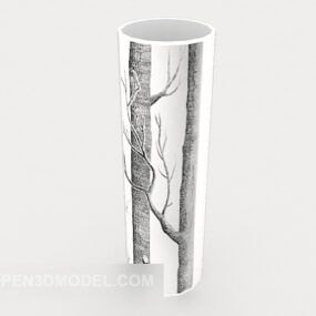 Décor de colonne minimaliste blanc modèle 3D
