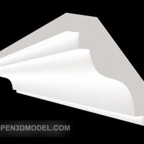 White Minimalist Plaster Line Molding 3d model
