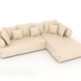 Canapé minimaliste en cuir blanc modèle 3D