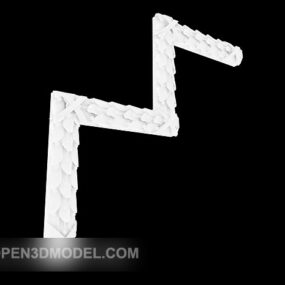 Bílý rohový 3D model v minimalistickém stylu