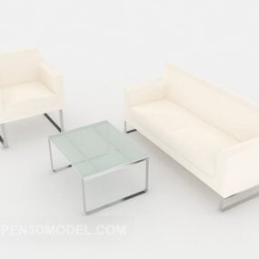 Model 3d Sofa Kombinasi Modern Putih