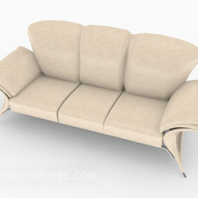 White Modern Home Sofa Design 3d model
