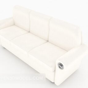 White Modern Multiplayer Sofa 3d model
