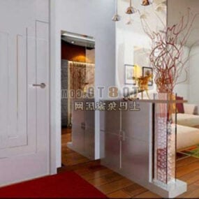 White Modern Style Entrance Room 3d model