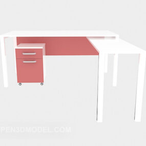 White Mdf Personal Desk 3d model