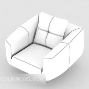 Простий одномісний диван White Personality 3d модель