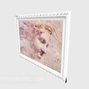 White Photo Frame Hanging Painting 3d model