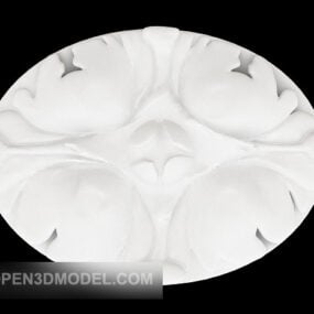 Біла гіпсова лампа Plate Structure 3d модель