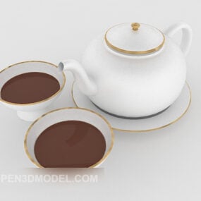 Western White Porcelain Teapot 3d-modell