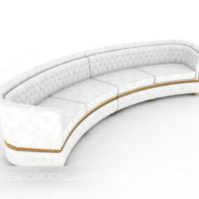 ספה עגולה לבנה דגם תלת מימד