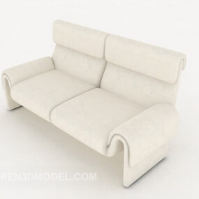 White Simple Generous Sofa Furniture 3d model