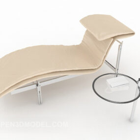 White Simple Lounge Chair 3d model