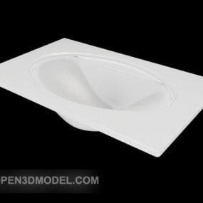 Weißes einfaches Waschbecken 3D-Modell
