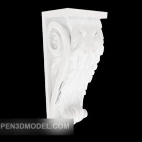 White Column Head Decor 3d model