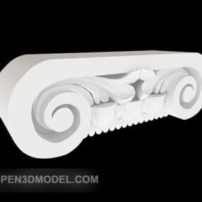 흰 돌 기둥 구성 요소 3d 모델