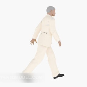Valkoinen puku miesten hahmo 3d-malli