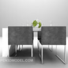 Tavolo bianco combinazione di sedie grigie