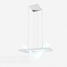 Biały przezroczysty nowoczesny żyrandol domowy Model 3D