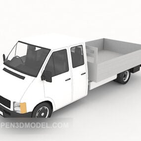 نموذج شاحنة نقل بيضاء ثلاثية الأبعاد
