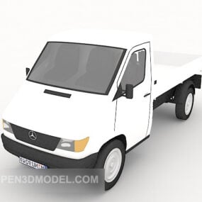 小さな白いトラック車両3Dモデル