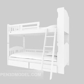 Hvide op-og ned-sengemøbler 3d-model
