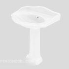 White vertical washbasin 3d model
