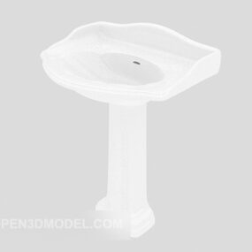 Meuble de lavabo vertical blanc modèle 3D