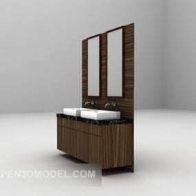 Sinki Moden Dengan Model 3d Jubin Mozek Dinding Belakang