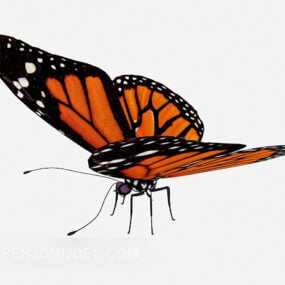 Dziki wzór czerwonego motyla Model 3D