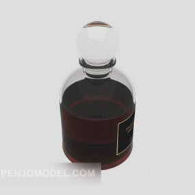 Model 3d Botol Kaca Wain